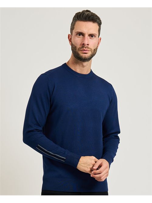 Richmond X men's pullover in viscose blend RICHMOND X | UMA25054MABLUE MEDIEVAL